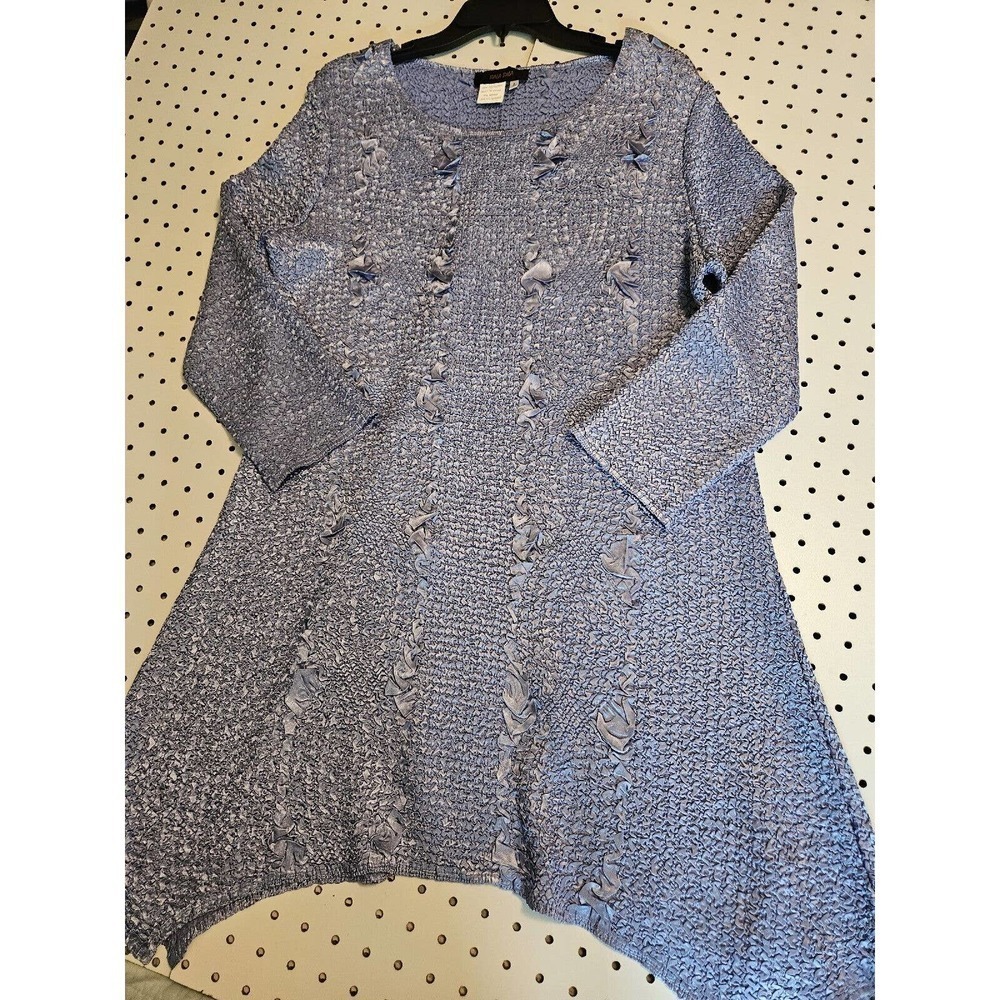 Bala Bala Dress/Tunic Purple Size L Crinkled Stretch Fabric Packable Asymmetric